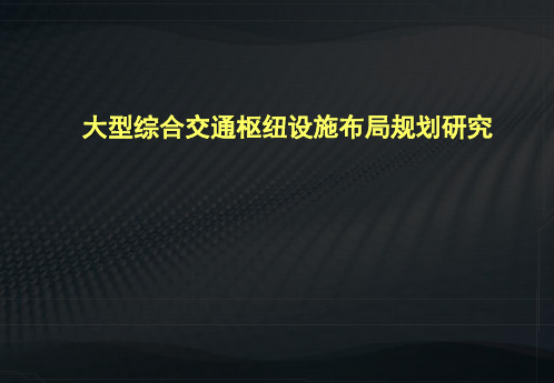 大型综合交通枢纽设施布局规划研究