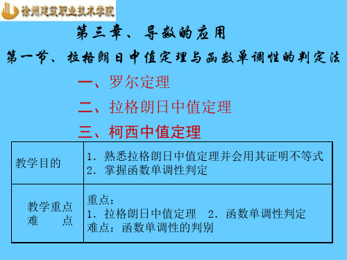 高数课件3-1拉格朗日中值定理与函数单调性判别法[1]