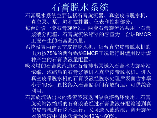 石膏旋流器、真空皮带脱水机、真空泵