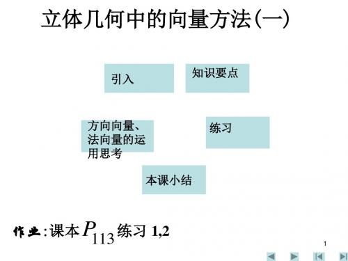 选修2-1第三章空间向量与立体几何教案(精品资料)1[1][1].part1(12)精选教学PPT课件