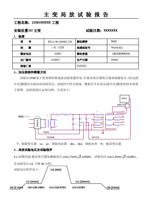 主变压器局放试验报告模板