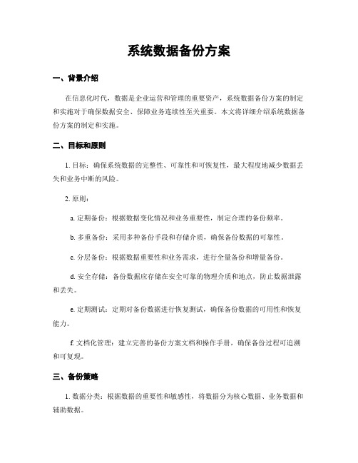 系统数据备份方案