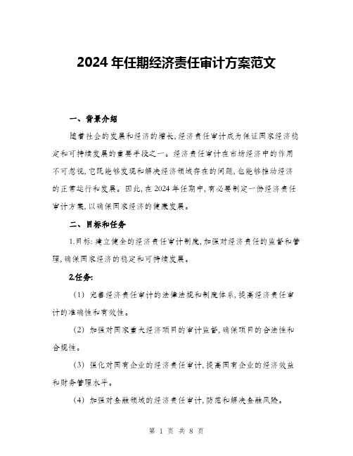 2024年任期经济责任审计方案范文(二篇)