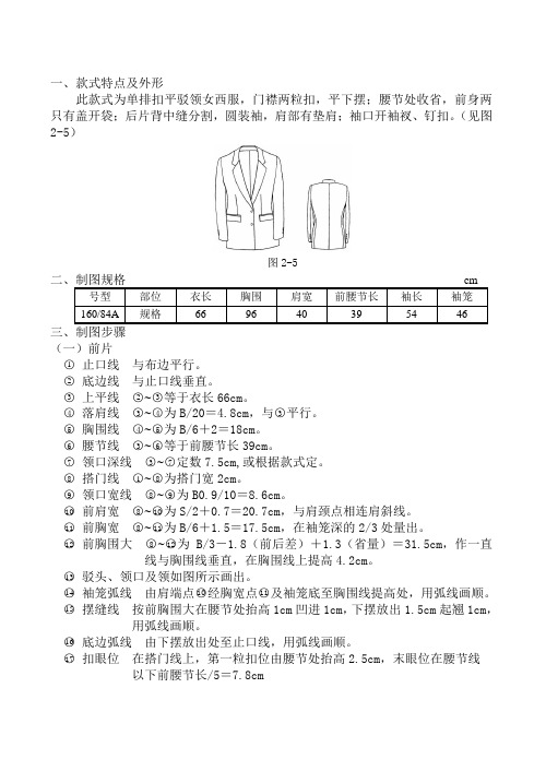 女西服制图、放缝、排料1