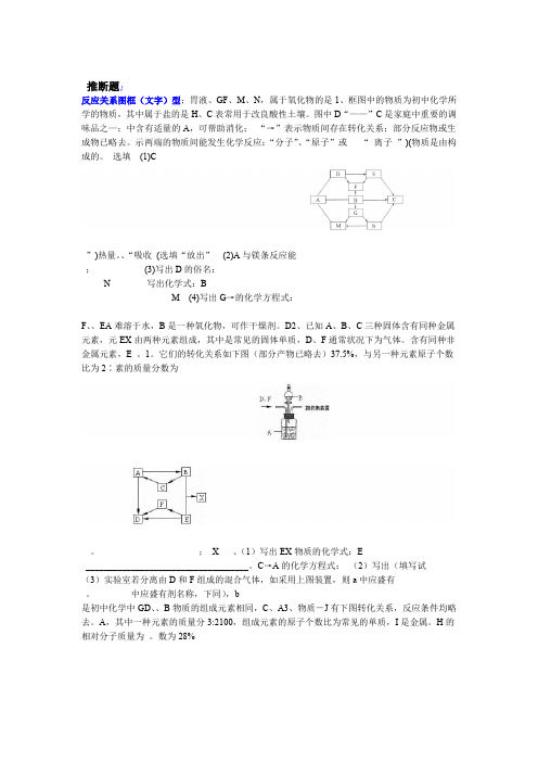 完整版初中化学推断题难