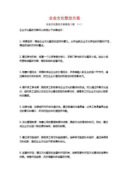 企业文化整改方案2篇