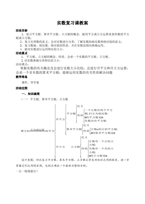 实数复习课公开课教案