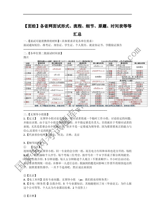 【最新】国家电网考试面经各省网面试形式、流程、细节、原题、时间表等等汇总