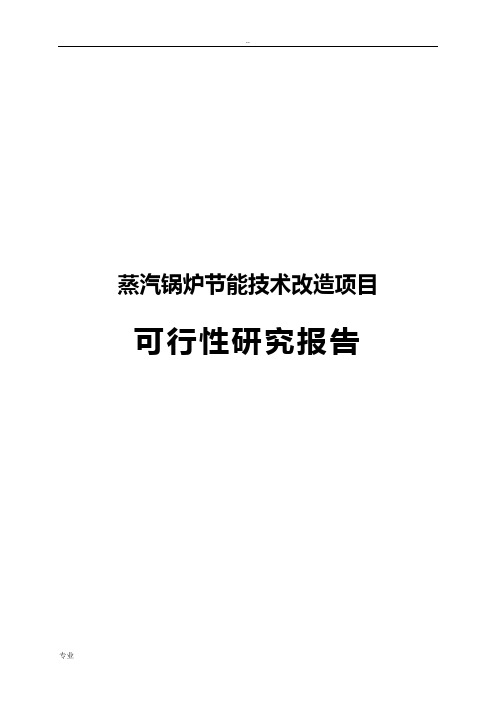 蒸汽锅炉节能技术改造项目可行性研究报告