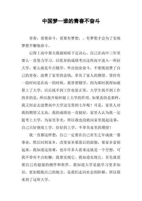 中国梦--谁的青春不奋斗