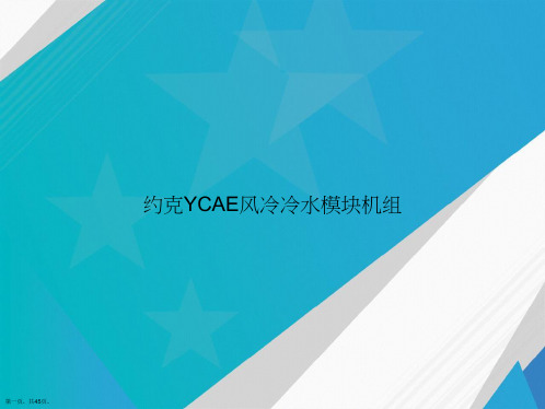 约克YCAE风冷冷水模块机组2讲课文档