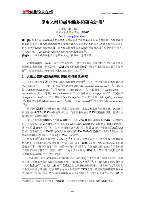 昆虫乙酰胆碱酯酶基因研究进展
