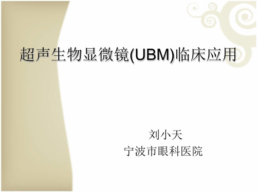 超声生物显微镜(UBM)临床应用