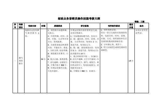 邮政业务营销员高级操作大纲 (1)