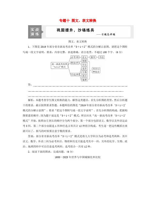 高考语文一轮复习专题十图文表文转换演练(含解析)