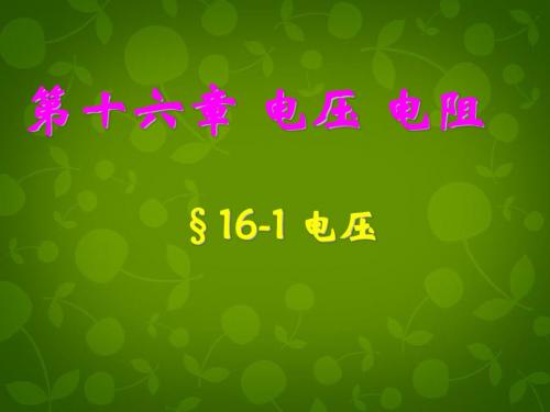 山东省高密市银鹰文昌中学九年级物理全册 16.1 电压课件2 (新版)新人教版【精品课件】