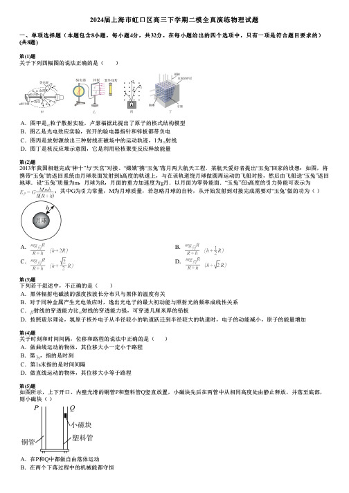 2024届上海市虹口区高三下学期二模全真演练物理试题