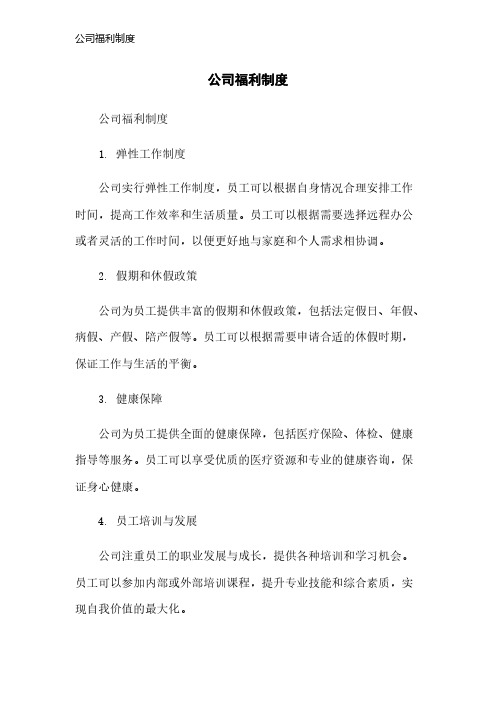 公司福利制度