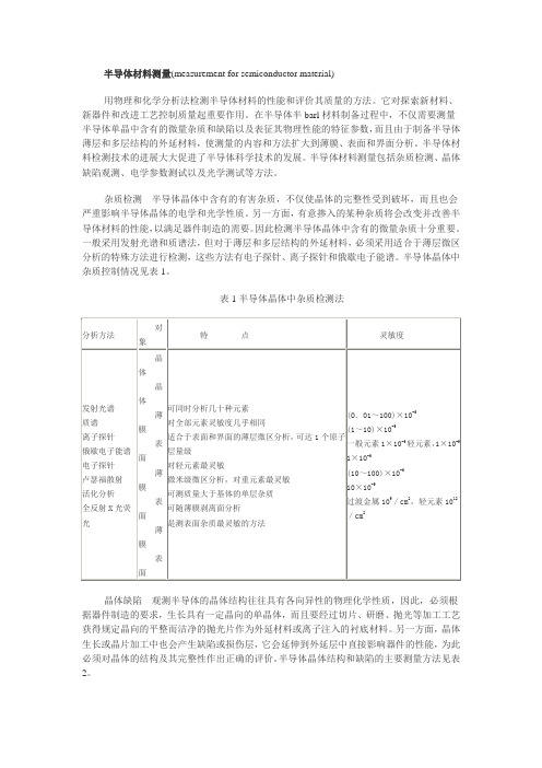 半导体材料测量原理与方法