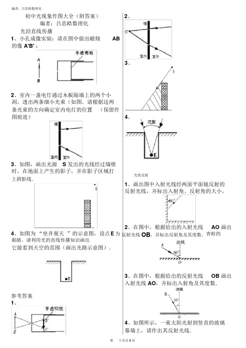 初中光现象作图大全附答案(吕忠皓数理化)