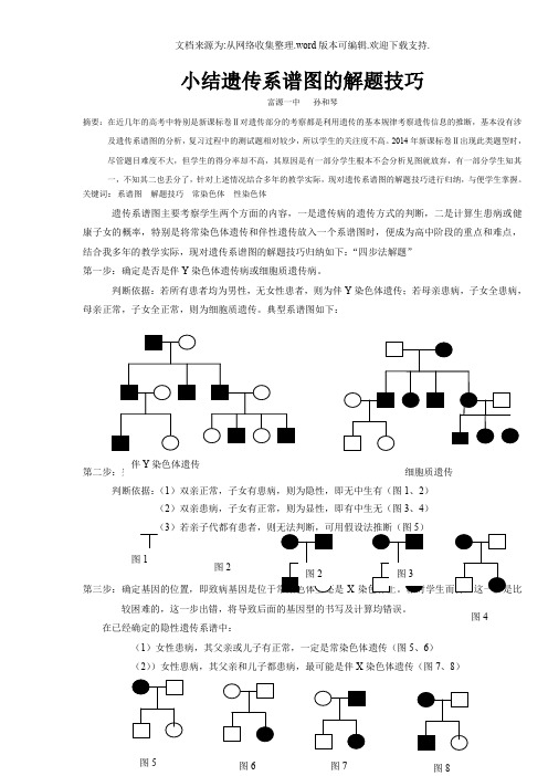 小结遗传系谱图的解题技巧