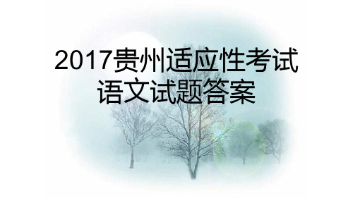 2017适应性考试试题答案