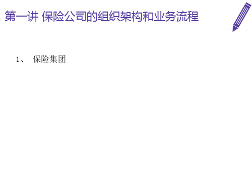 保险学- 保险公司的组织架构和业务流程