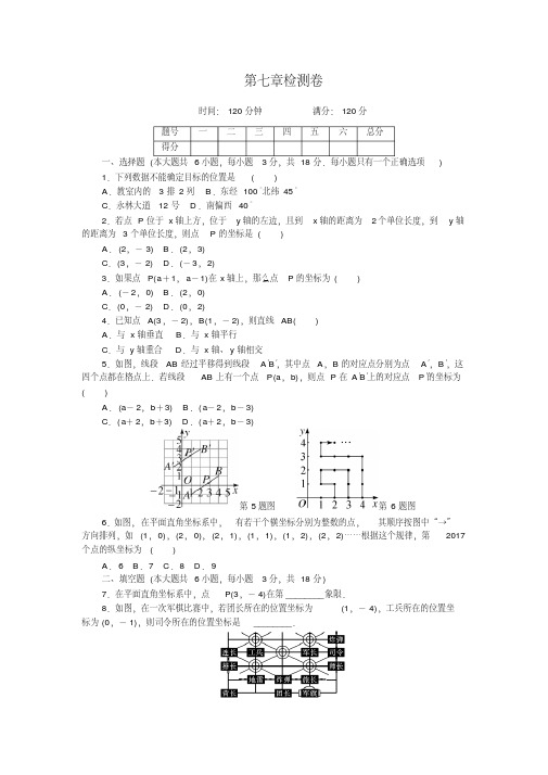 最新精选人教版七年级数学下册第七章检测卷(含答案解析)