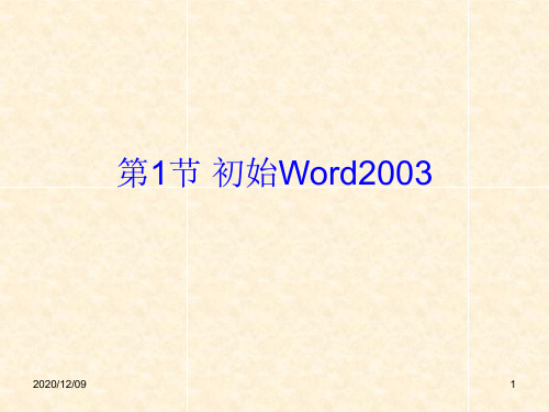 Word2003使用教程PPT教学课件