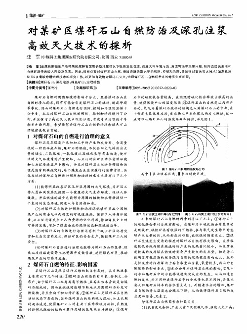 对某矿区煤矸石山自燃防治及深孔注浆高效灭火技术的探析