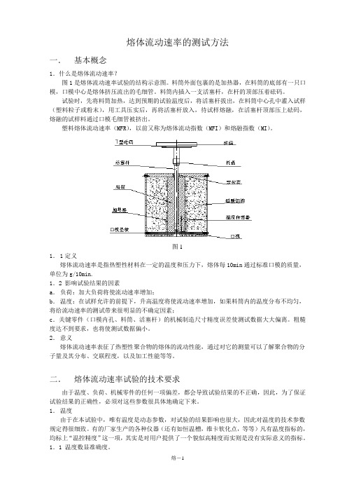 熔体流动速率的测试方法