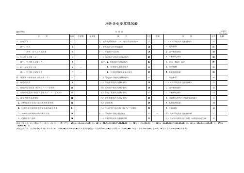 【Excel表格模板】境外企业基本情况表