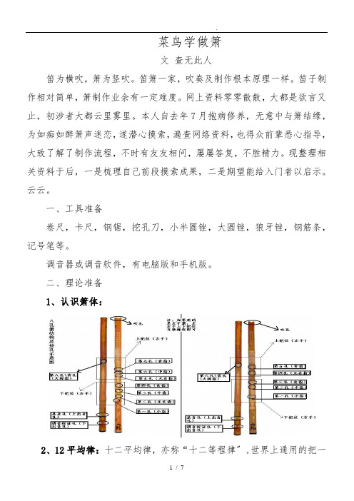 菜鸟学做箫