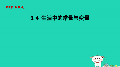 七年级数学上册第3章代数式3-4生活中的常量与变量课件青岛版