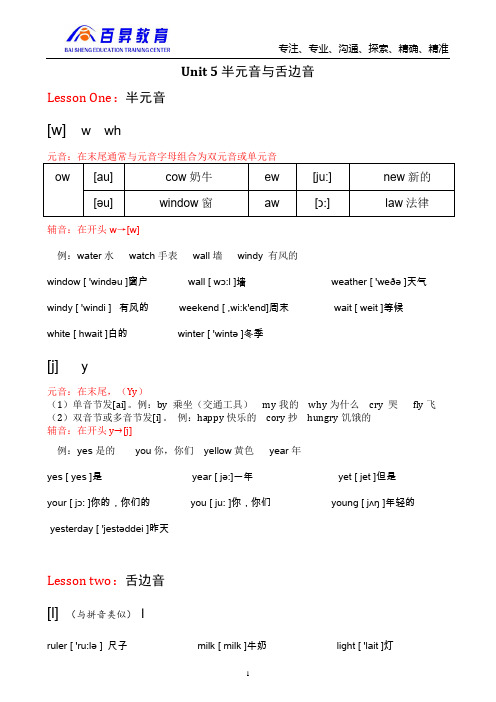 小学音标学习(整合版)unit5