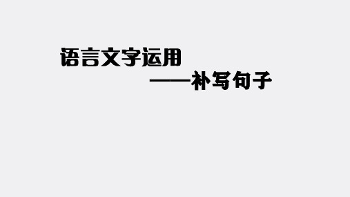 2024届新高考语文复习：补写句子总结 