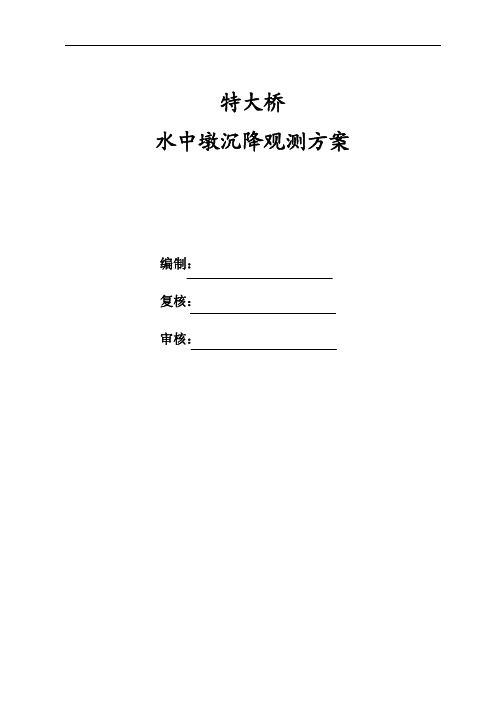 水中墩沉降变形观测方案
