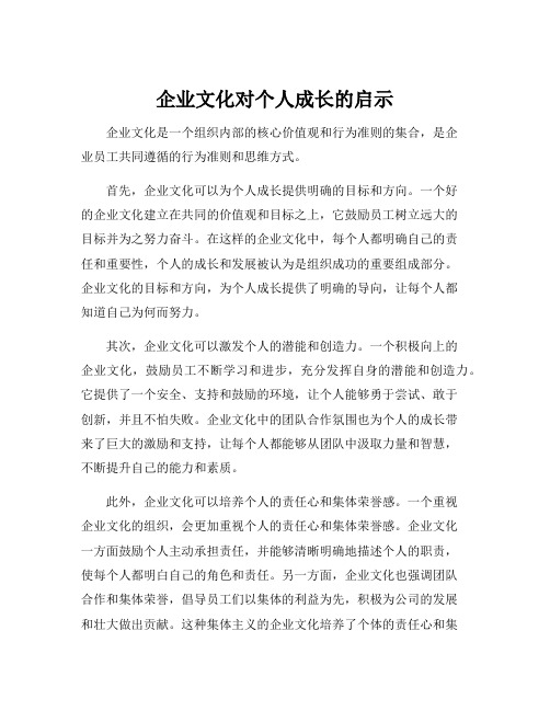 企业文化对个人成长的启示