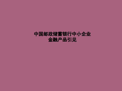 中国邮政储蓄银行中小企业金融产品介绍ppt课件