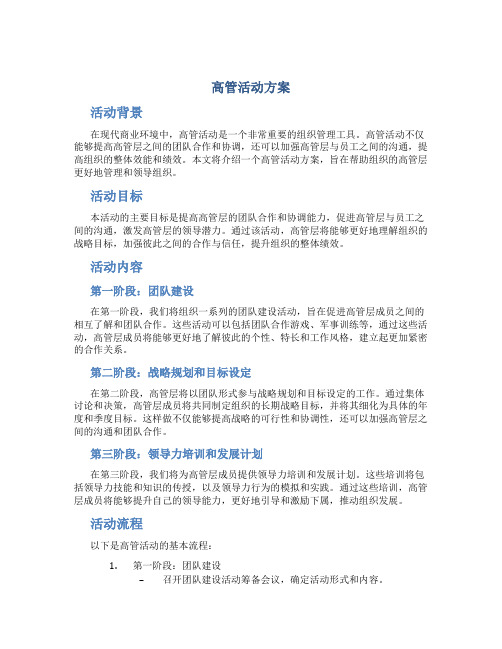 高管活动方案