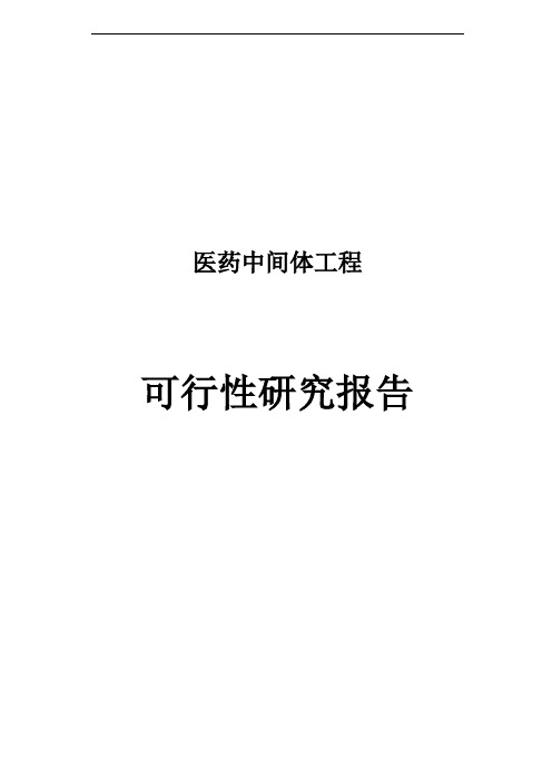 医药中间体生产建设项目可行性研究报告