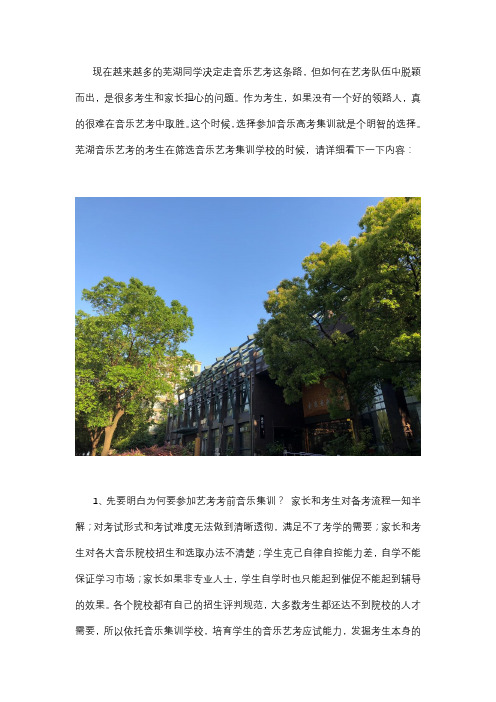 芜湖音乐高考集训学校哪个好？