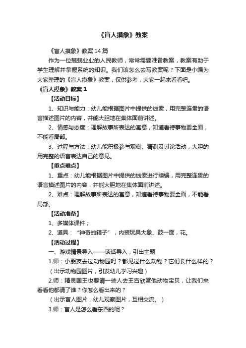 《盲人摸象》教案