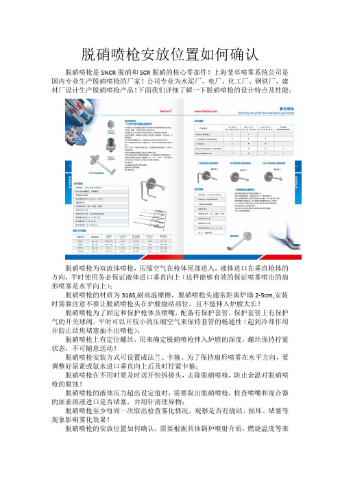 脱硝喷枪安放位置如何确认