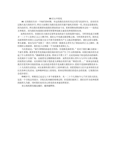 90后心中的党