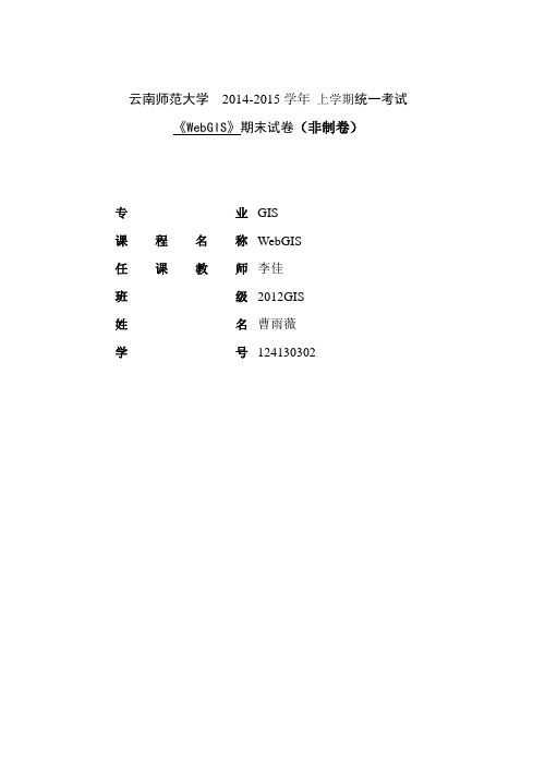 WebGIS期末综合实验