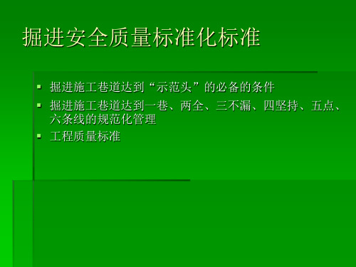 掘进安全质量标准化