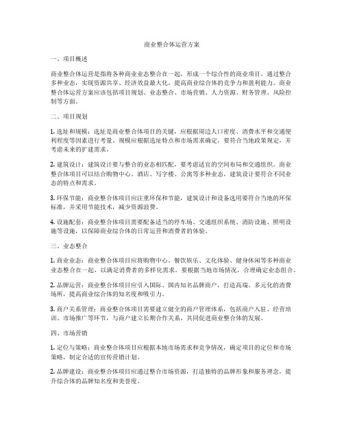 商业整合体运营方案