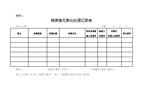 无害化处理表格