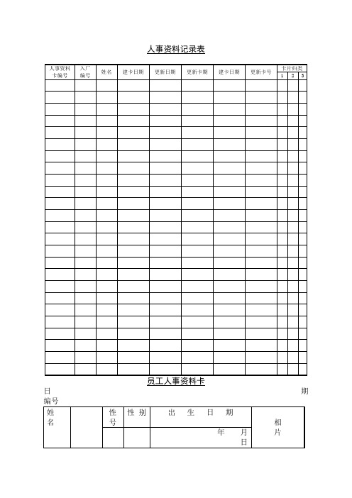 人事资料记录表